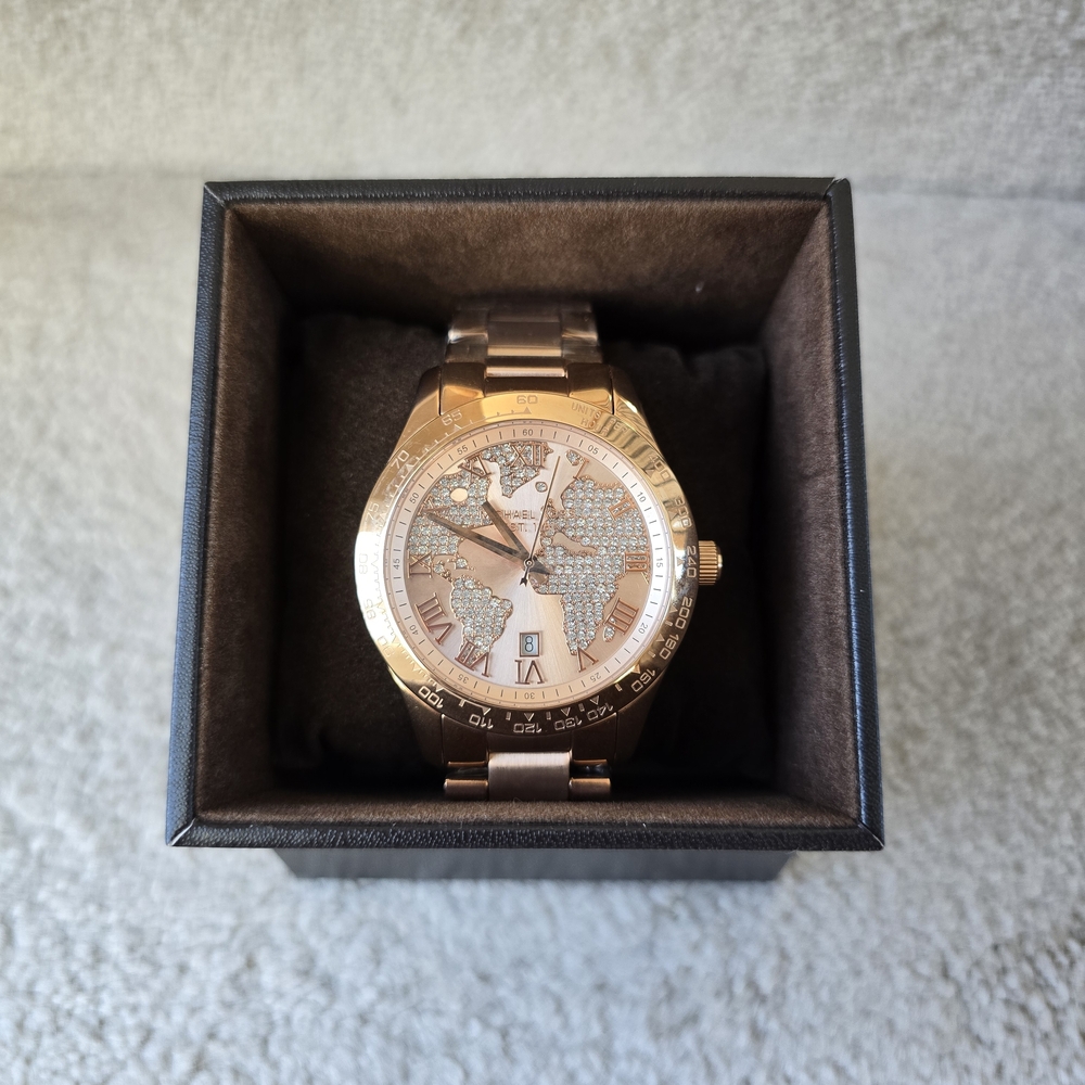 Michael Kors Rose Gold Watch with Crystal Accents